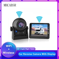 mhcabsr wifi re camera for cars rear view camera wireless with 3 5 inch lcd ahd monitor truck trailers rvs reversing cameras