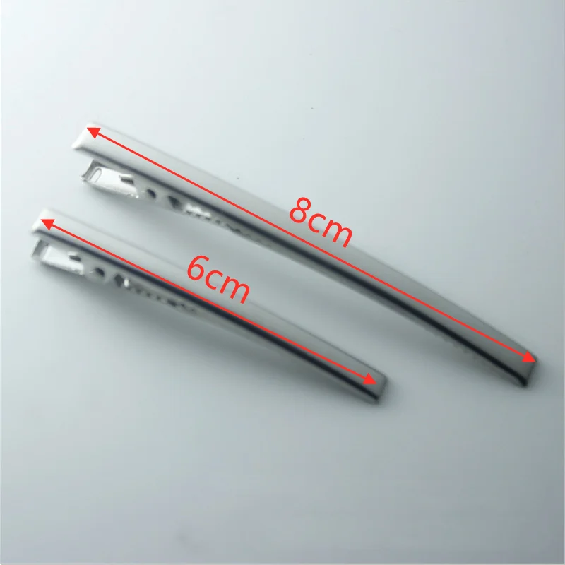 50pcs Stainless Steel Flat Single Prong Alligator Hair Clips Crocodile Barrette for Bows DIY Hairpins Gifts Craft | Украшения и
