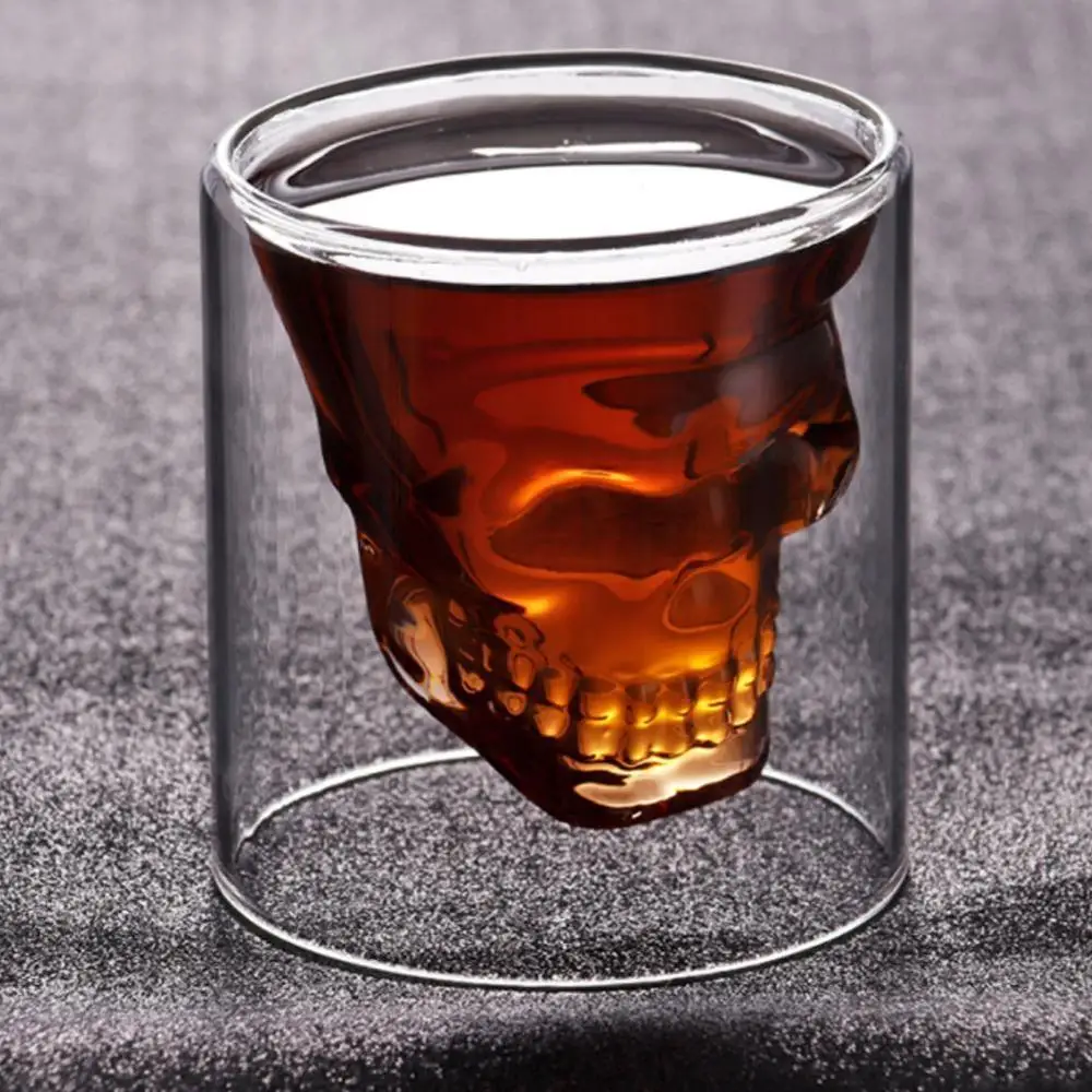 

Whiskey Tequila Glass Fun Creative Party Wine Beer Drinking Cup Skull Sake Glass Mug Crystal Beer Mug Trait glass Skeleton situa