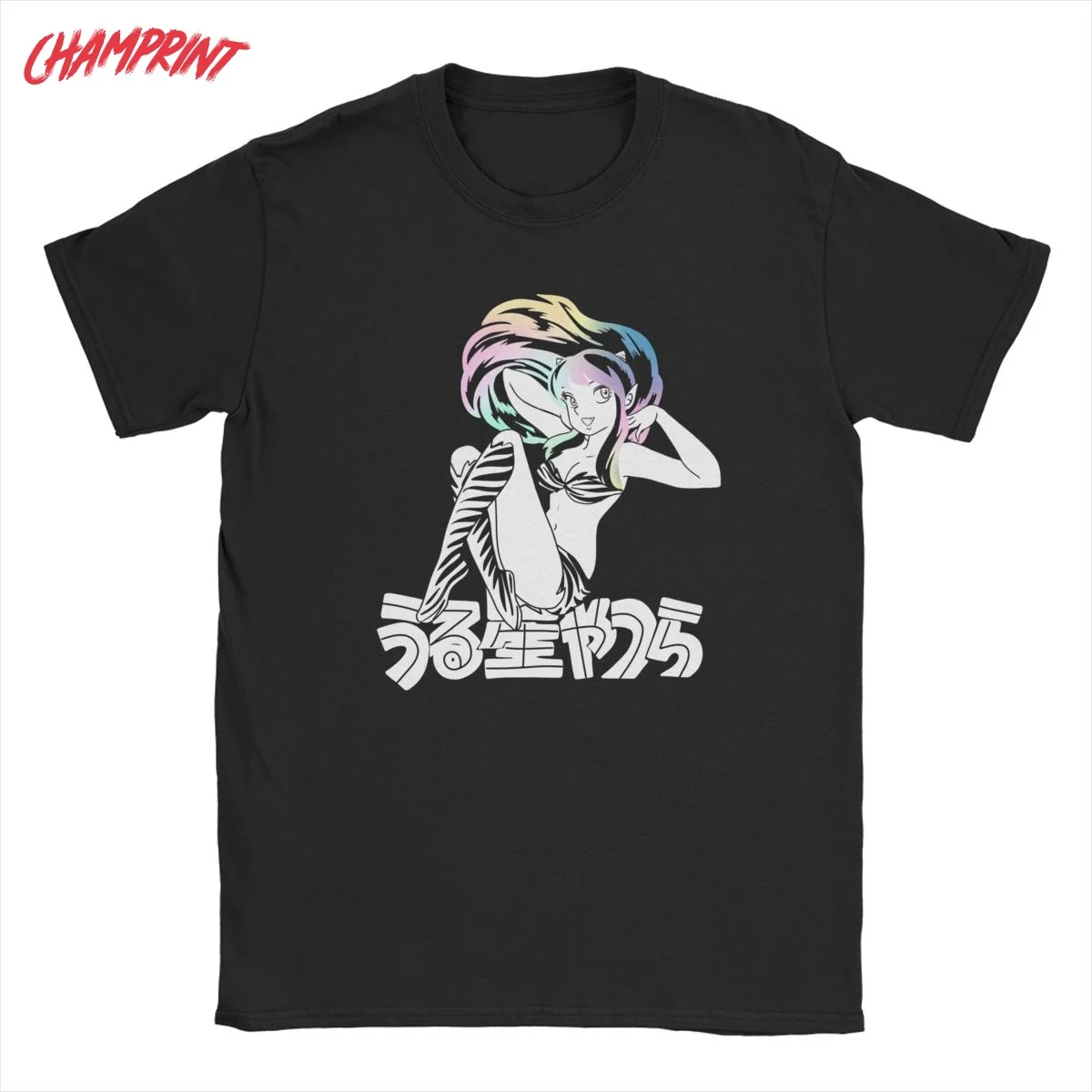

Men's T-Shirts Urusei Yatsura Lum Funny 100% Cotton Tees Short Sleeve Ranma 1/2 Anime T Shirts Round Neck Clothing Summer