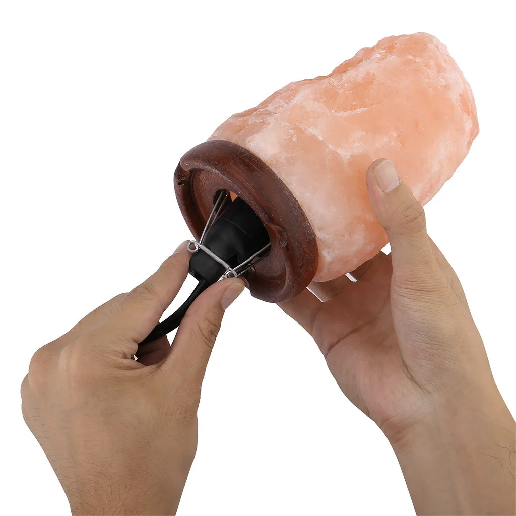 Гималайской соли лампы натуральный кристалл оранжевый исцеляющий камень пушка