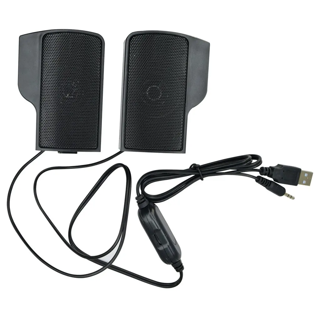 

1 Pair Mini Portable Clipon USB Stereo Speakers Line Controller Soundbar For Laptop Mp3 Phone Music Player PC With Clip