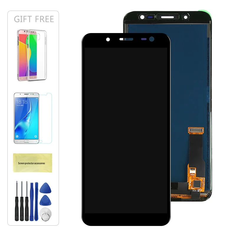Тест J600 lcd для samsung Galaxy J6 J600 J600F J600F/DS lcd дисплей кодирующий преобразователь сенсорного экрана в сборе регулировка яркости - Цвет: Black Adjust