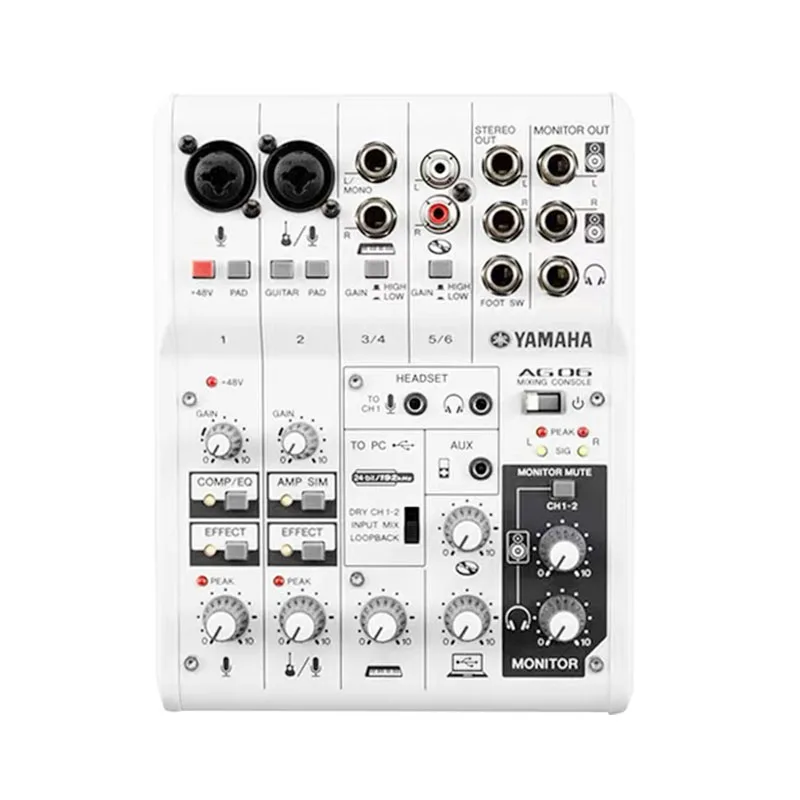 Внешняя звуковая карта Yamaha AG06 микшер компьютер мобильный телефон оборудование