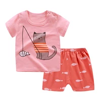 zwy1118 summer children clothes sports clothes for baby girl boy tshirts 2 piece set kids baby toddler 3 14 years clothing