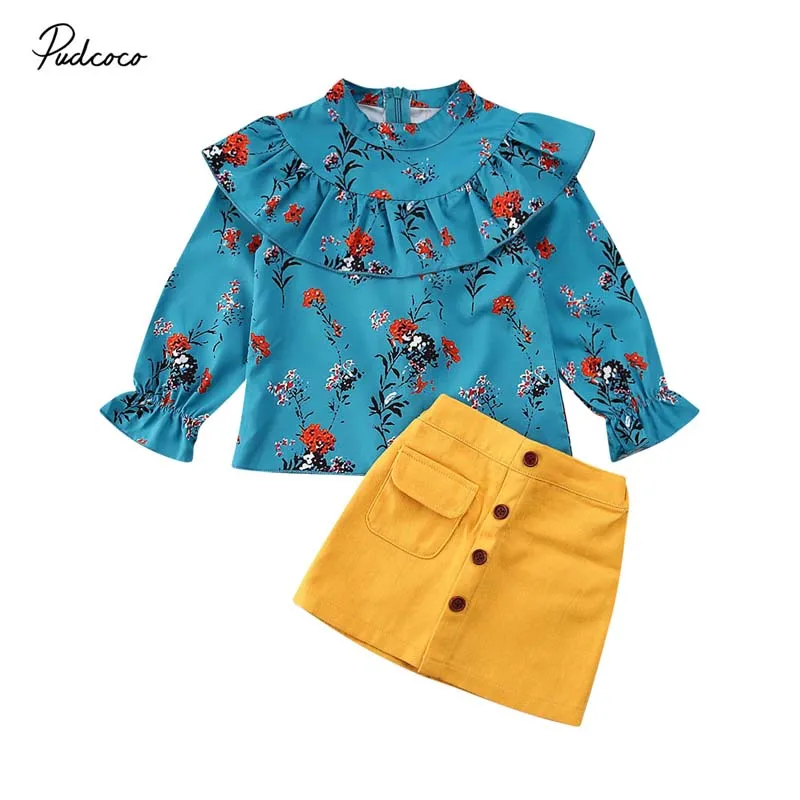 Коллекция 2019 года брендовые От 1 до 5 лет топы с оборками для маленьких девочек