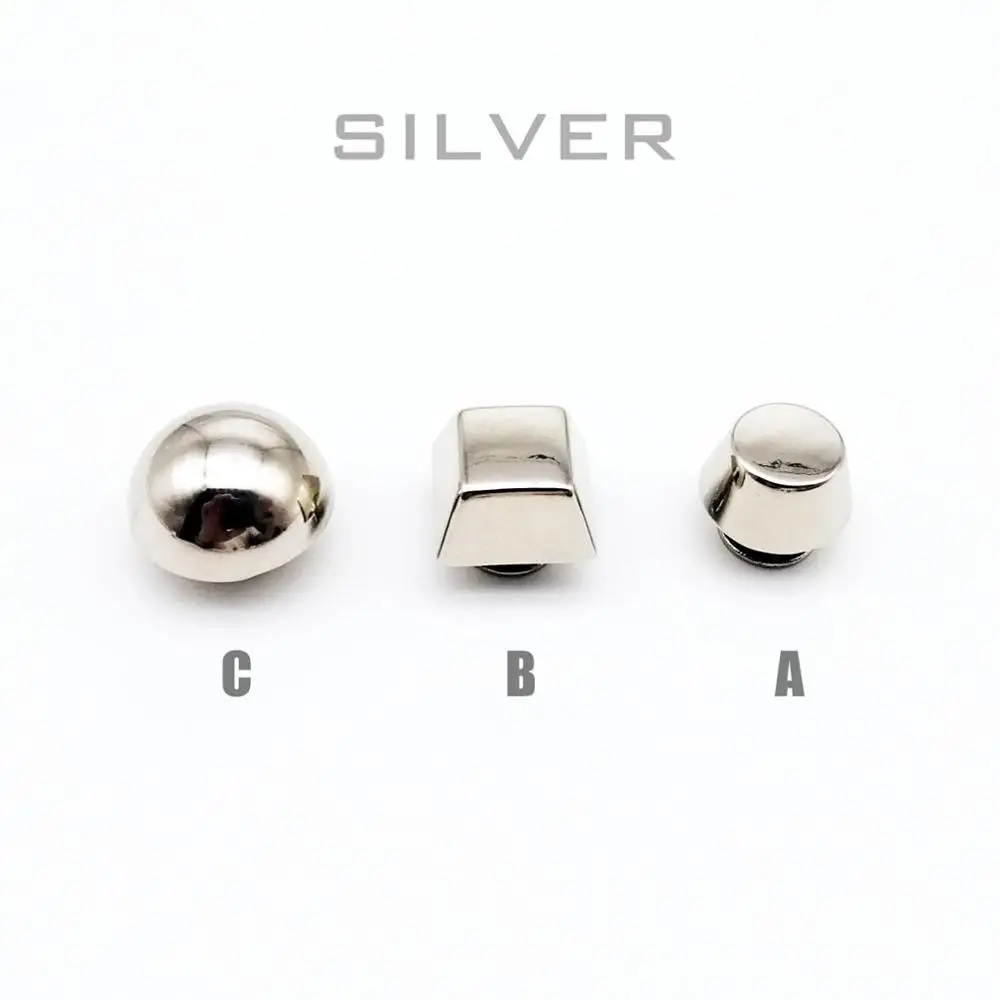 silver B 4 шт. металлическая Высококачественная кожаная сумка Сумочка Кошелек Нижняя защита ног элемент для нейл-арта ремень закручивающаяся задняя часть заклепка для пуговицы Спайк - Цвет: silver B