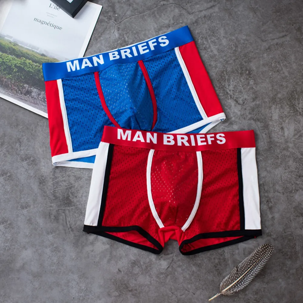 

4pcs Panties Male Modal Seamless Boxers Soft Comfy Underwear Sport Short Underpants Man Breathable Mesh Hole Bottom Pant