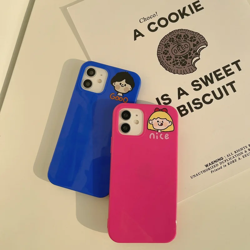 

Kawaii Cartoon Couple Silicone Soft Phone Case For iPhone 7 8 Plus 2020 SE X XR XS Max 11 11Pro Max 12 12Pro Max Pro Mini Case