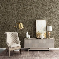 retro elegant style 3d deep embossed golden leaves wallpaper rolls brushed metal for living room bedroom hotel wall decoration