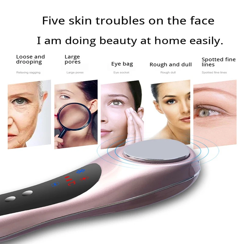 Аппарат для массажа лица ультразвуковой с вибрацией криотерапии удаления