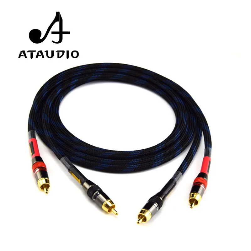 ATAUDIO Hifi RCA кабель высокого качества 4N OFC HIFI 2RCA мужской аудио для наушников DAC D90 A90 DX3