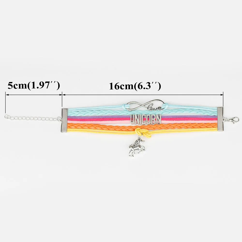 Плетеный детский браслет с единорогом для девочек браслеты дружбы ювелирные