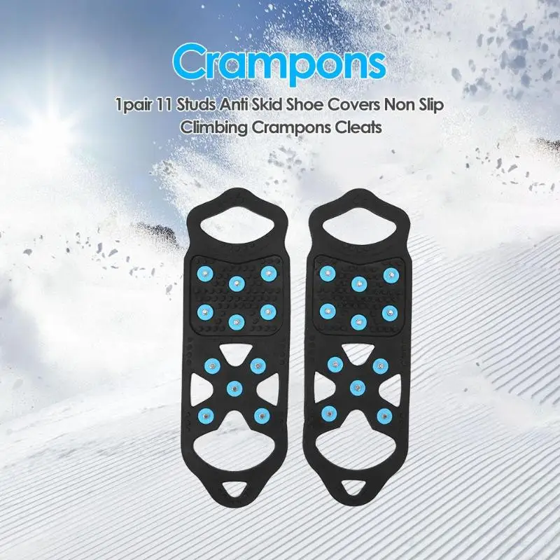 

11 Studs Crampons Spikes Anti Slip Ice Cleats Outdoor Shoe Boot Snow Grips