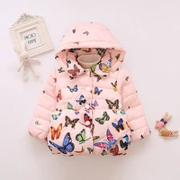 1 4 y baby girl clothes autumn winter thicken kids jacket infants girls hooded printing down jackets coat toddler warm outerwear