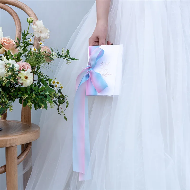 Романтическая Свадебная повязка на голову с потертой шифоновой лентой принтом