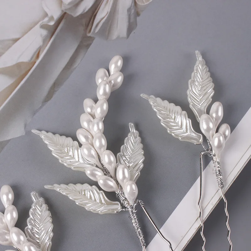 Женские шпильки для волос CC аксессуары обручальные украшения в форме листьев 3