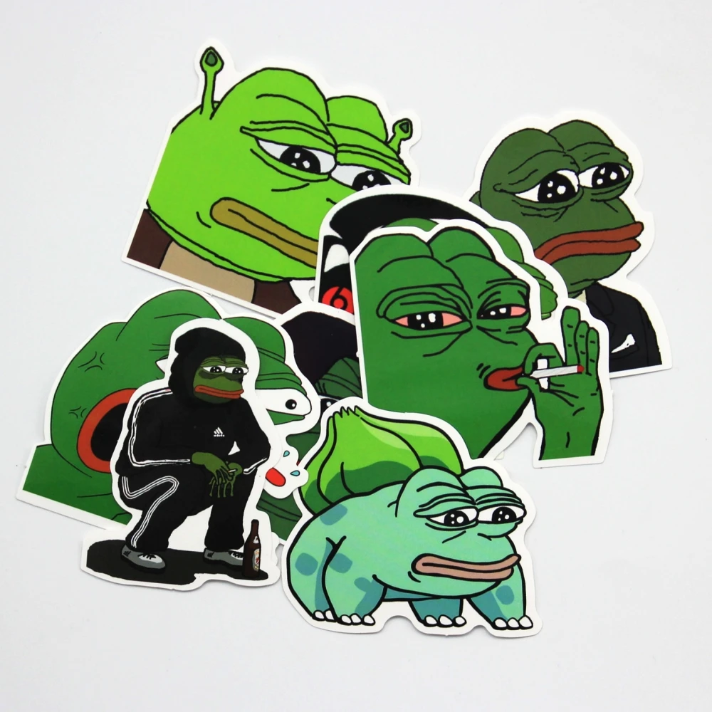 8 шт./лот Pepe Sad Лягушка забавная наклейка для автомобиля ноутбука багаж скейтборд