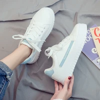 2021 new fashion breathble vulcanized shoes women sneakers pu leather platform casual shoes women lace up little white shoes