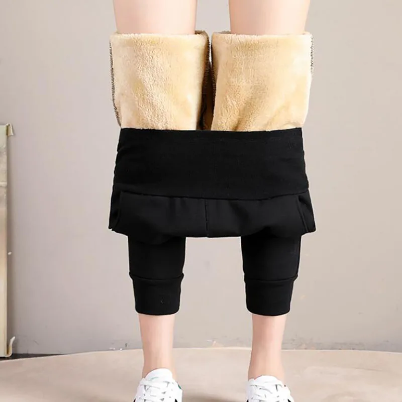 

Winter Warm Pants Woman 2021 Elastic High waist Casual Trousers Female Thick Lambskin Cashmere Loose Sweatpants Plus Size 4XL