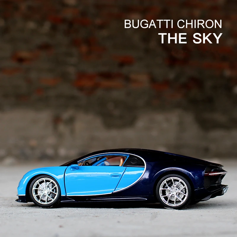 Welly 1:24 Bugatti chiron синий автомобильный брелок для автомобильных ключей имитационная