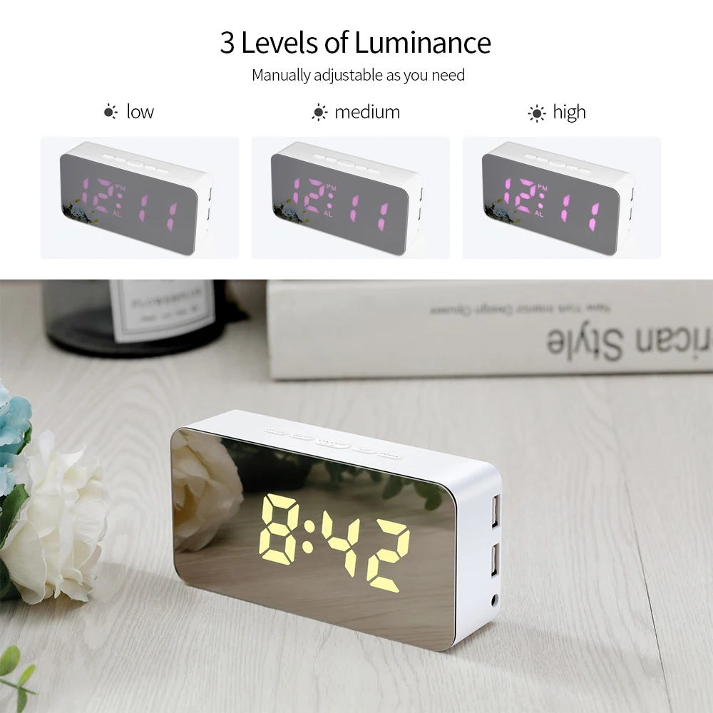 Новинка Настольные Цифровые Часы RGB с питанием от USB/аккумулятора будильник