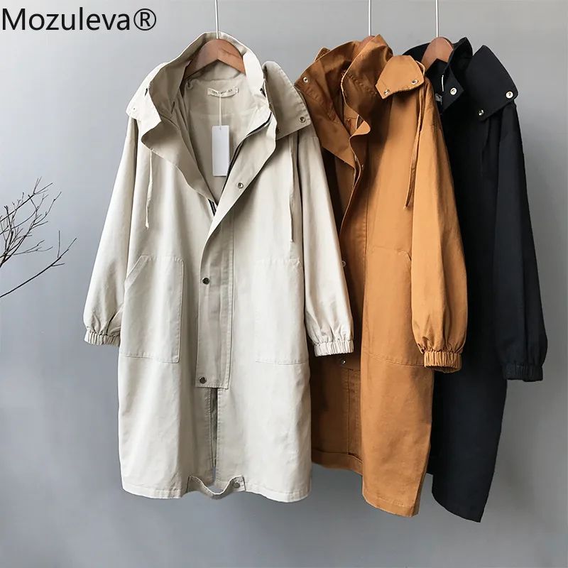 Женская ветровка средней длины с капюшоном в Корейском стиле | одежда