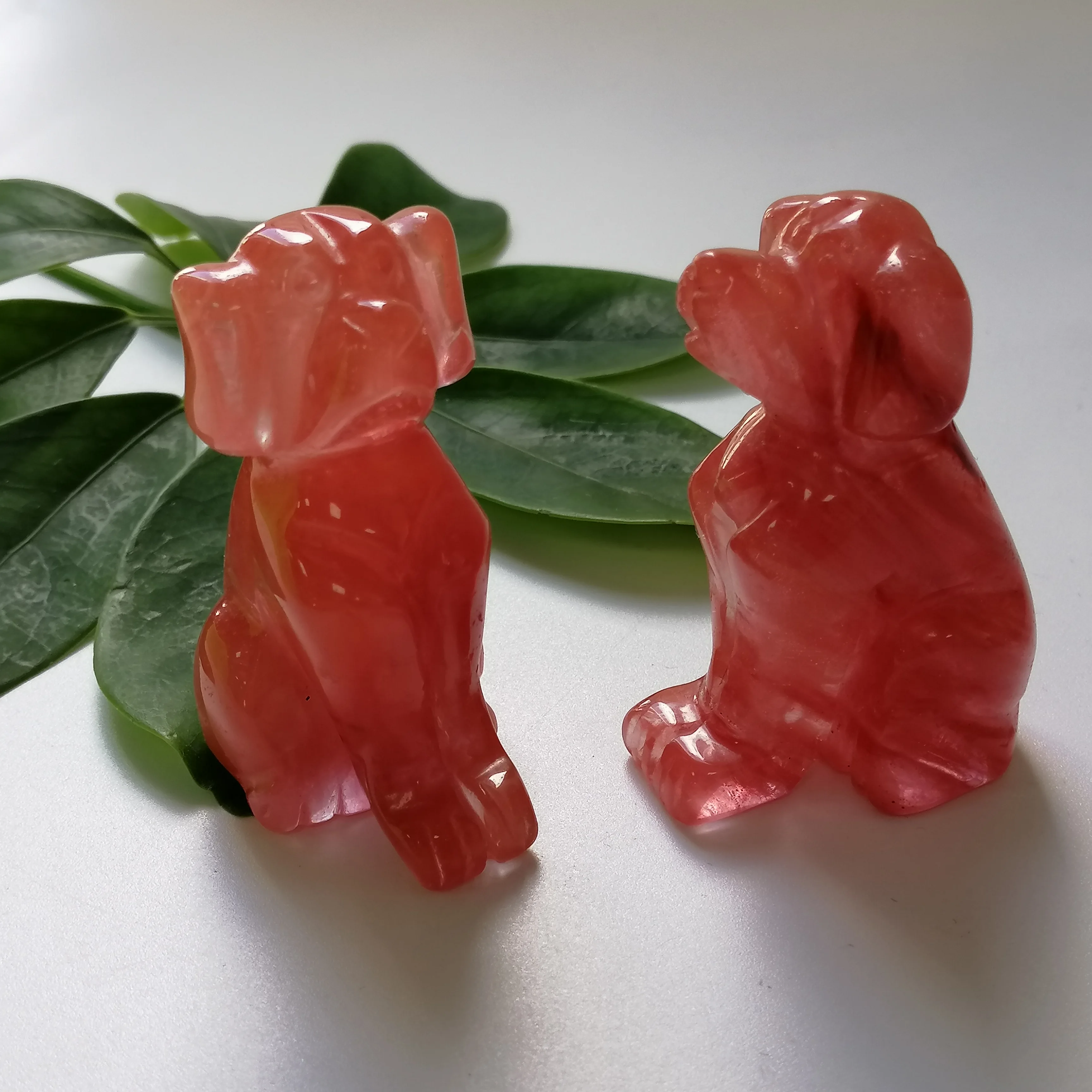 Высокое качество 2 дюймов красный метинг камень собака форма камня ручной работы