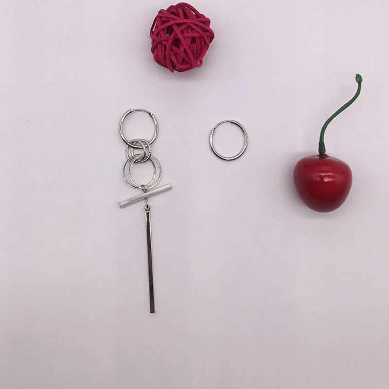 

Men Earring Asymmetric Long Pendant Earrings Jewelry Kim Tae Hyung Same Style Ear Drop Trinket for Party Eeardrop Accessory New