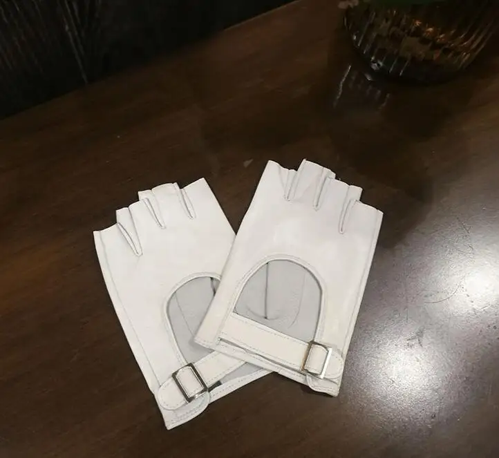 Женские из натуральной овчины кожаная открытая полупальцевая перчатка Женские Вечерние перчатки R1876
