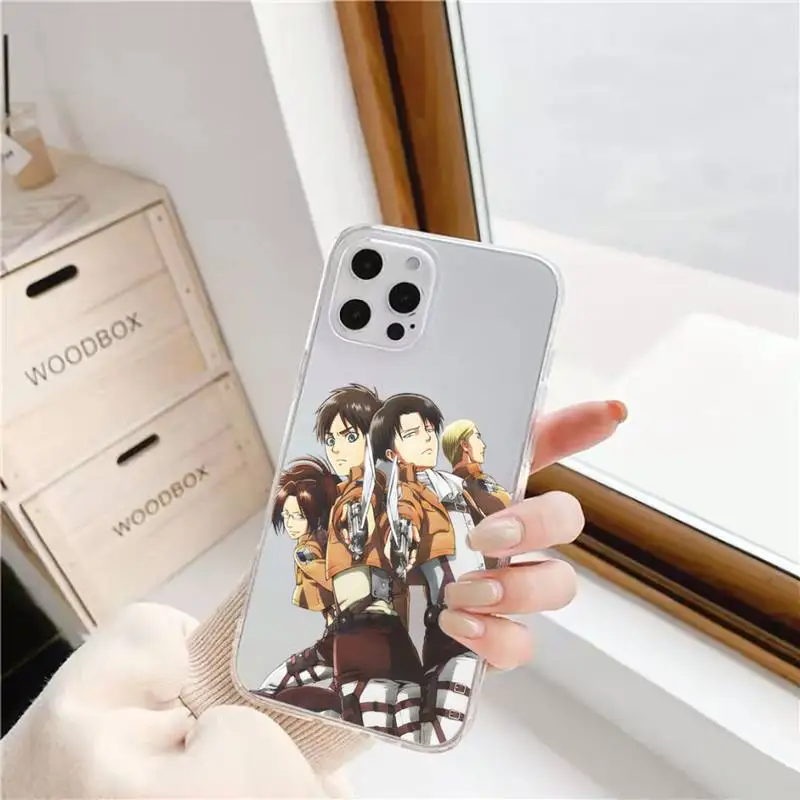 

Attack On Titan Anime Phone Case For iphone 12 11 8 7 6s 6 5 5s 5c se plus mini x xs xr pro max Transparent soft