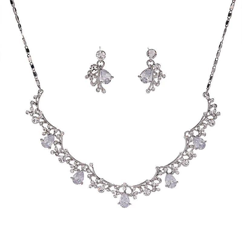 Набор свадебных украшений SLBRIDAL стразы с кристаллами и кубическим цирконием