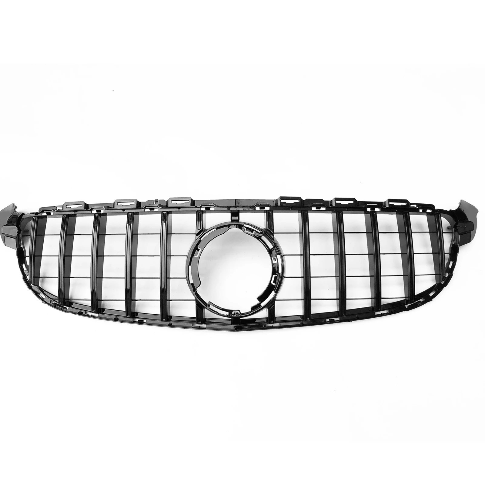 

Black Front Grille Grill For Mercedes Benz W205 C63 C63S AMG 2019 2020 Only Non Camera Car GT R Panamericana Style Hood Grid Kit