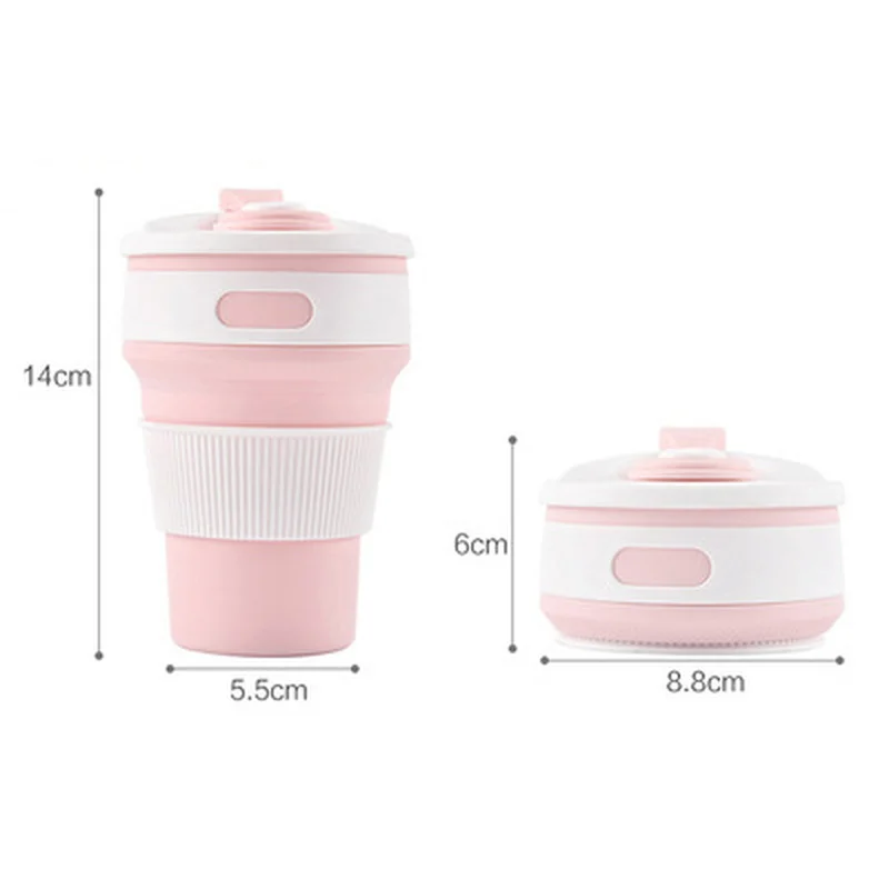 Силиконовая чашка креативная силиконовая складная 360 мл круглая Выдвижная