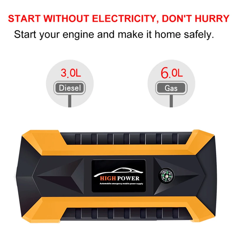 Пусковое устройство для автомобиля 89800 мАч система хранения энергии 4 фонаря