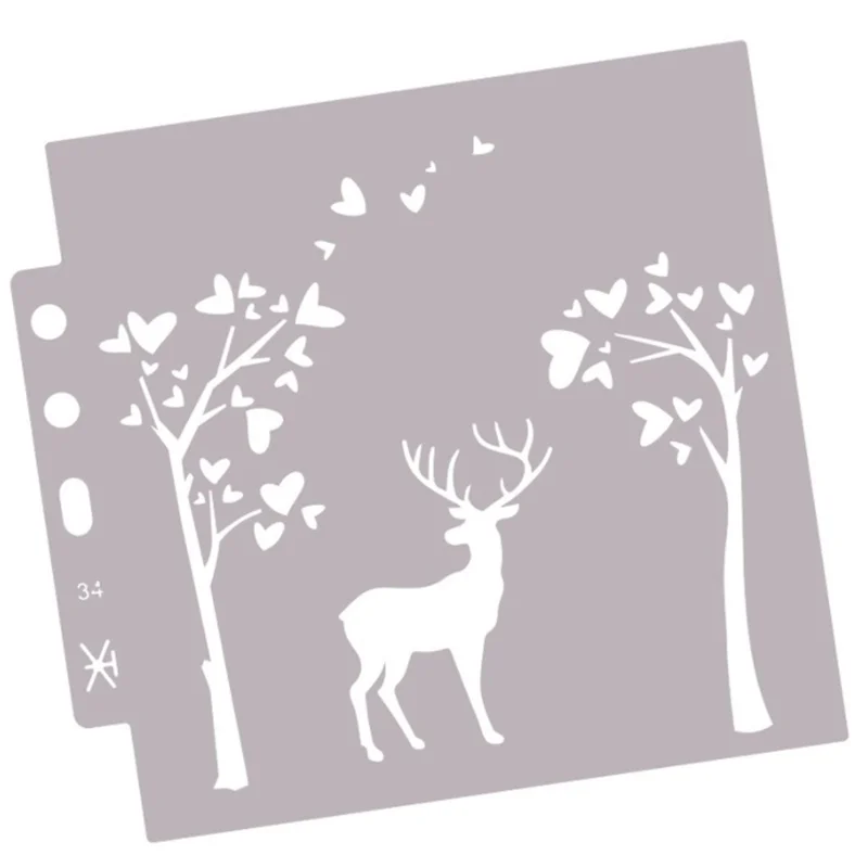 Комплект из 2 предметов музыка трафарет оленя картина шаблон DIY стен Скрапбукинг