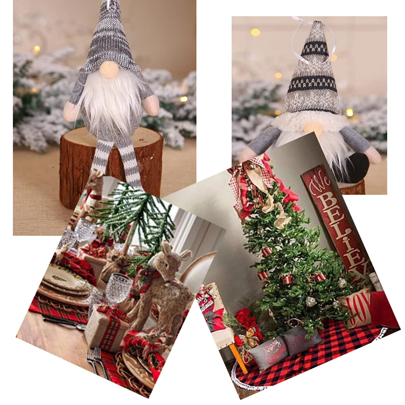 Рождественское украшение вязаная плюшевая кукла Гном Рождественская елка