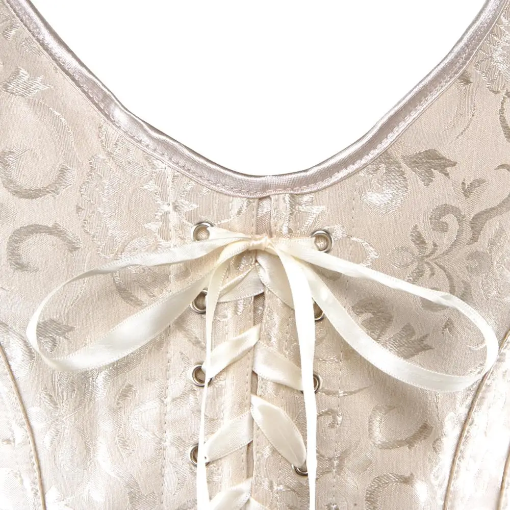 

Women's Corset Bustier Gothic Jacquard Shoulder Straps Tank Overbust Renaissance Gorset Top Push Up Holiday Party Club Dance