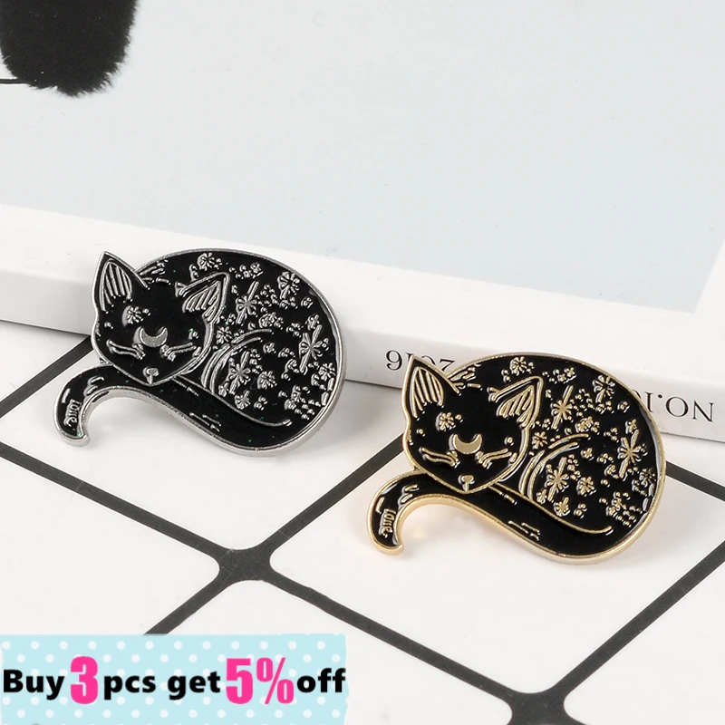 Мяукающий сон кошачьего детского сада эмалевые булавки, котенок, обнимающий символ "инь-ян", значок панка на сумку, булавка на шале, карикатурные украшения животных в подарок.