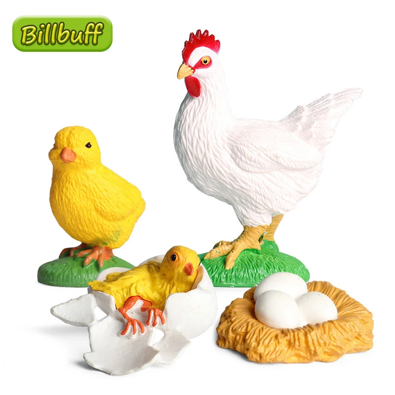 

4 шт. моделирование животных цикл роста курица жизненный цикл пластиковые фигурки модели Фигурки обучающие игрушки для детей, подарок