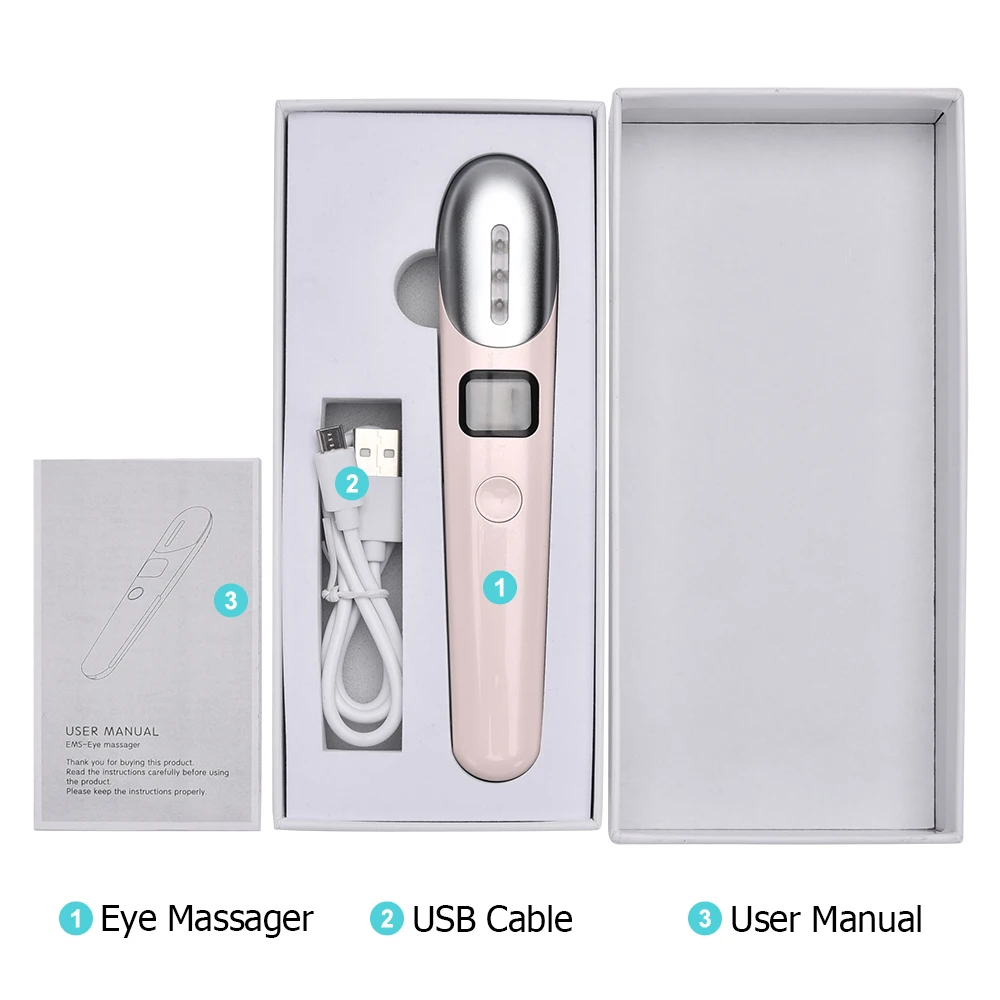 

4in1 Eyes Massage Light Photon Therapy Anti Aging Wrinkles Removal Hot Massager Vibration Beauty Eye Care Pen EMS Stimulation