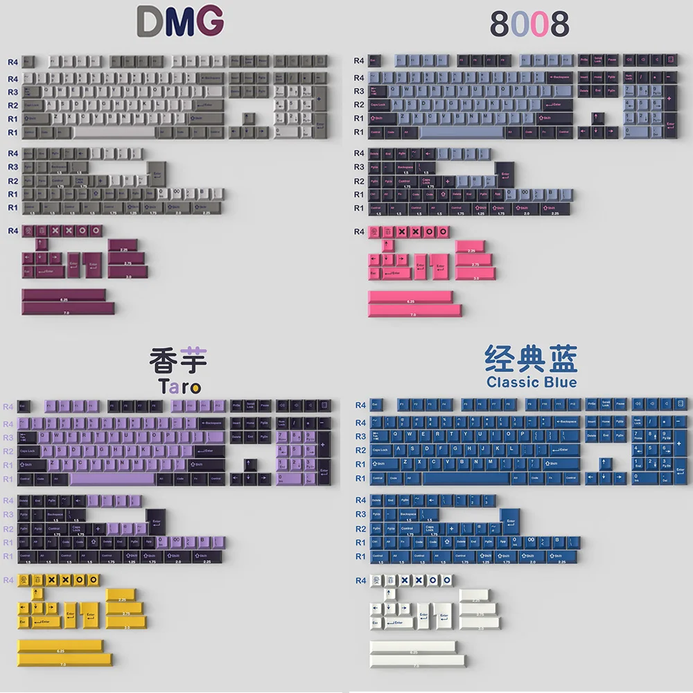 

GMK Clone 8008 Olivia Arctic Merlin DMG Double Shot Keycap Cherry Profile ISO Enter 6.25U 7U Spacebar For Mechanical Keyboard