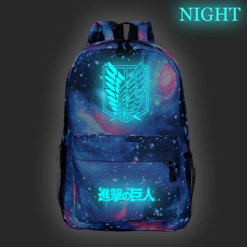 

Attack on Titan Luminous School Bags Fashion New Pattern Schoolbag Beautiful Students Boys Girls School Rucksack Daily Backpack