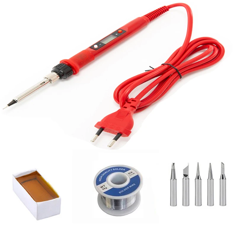 

Letme 80W Digital Electric Soldering Iron 220V 110V Temperature Adjustable LCD Display Solder Welding iron Tool Kit Tips 80W