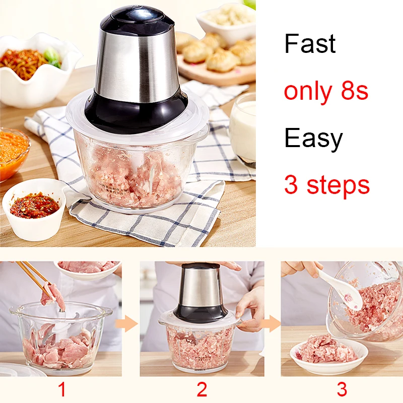 Электрическая мясорубка из нержавеющей стали автоматический измельчитель