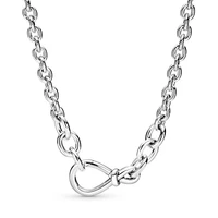 2020 new original 100 925 sterling silver pan chunky infinity knot chain necklace for women diy gift free shipping