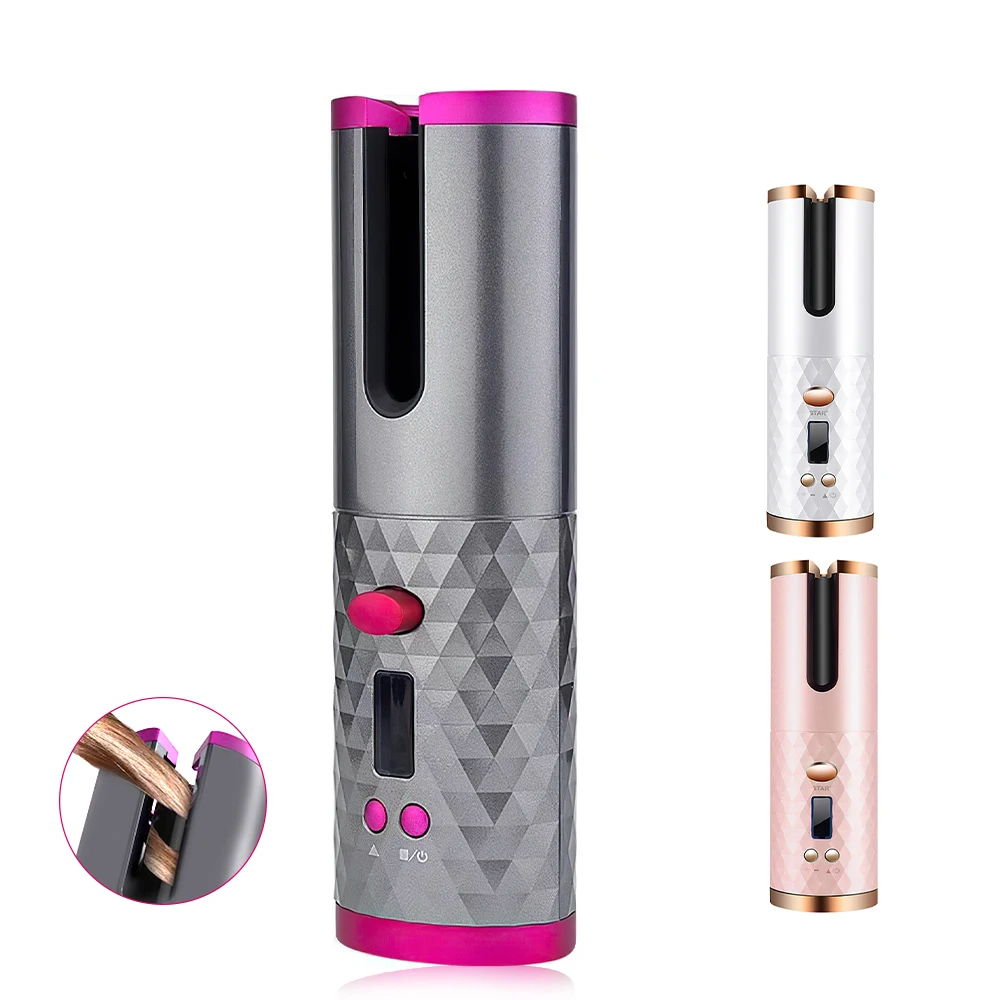 

Portable Hair Curler Wireless Automatic Curling Machine USB Rechargeable LCD Display Hair styling Tool Temperature Adjustable