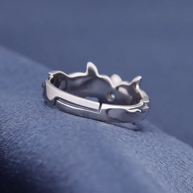 Серебряные кольца S925 пробы аниме меч искусство онлайн: алинизация Eugeo синяя Роза