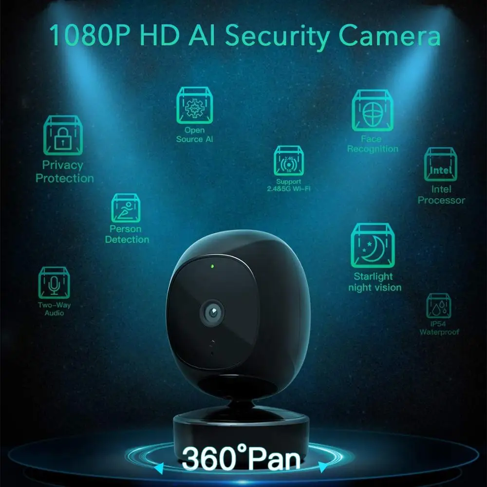 Камера видеонаблюдения SimCam AI водонепроницаемая IP54 с функцией распознавания лица