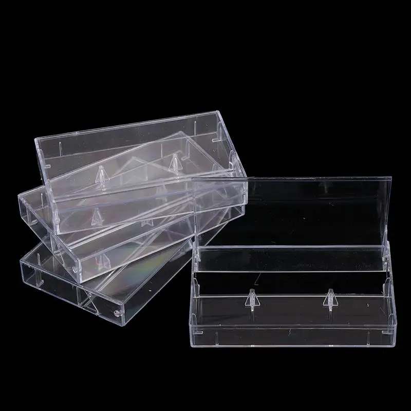 10Pcs Practical Recording Blank Cassette Case Audio Storage Box Transparent Plastic Dustproof Box Packaging Box